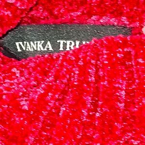 Ivanka Trump's red chenille  neck sweater